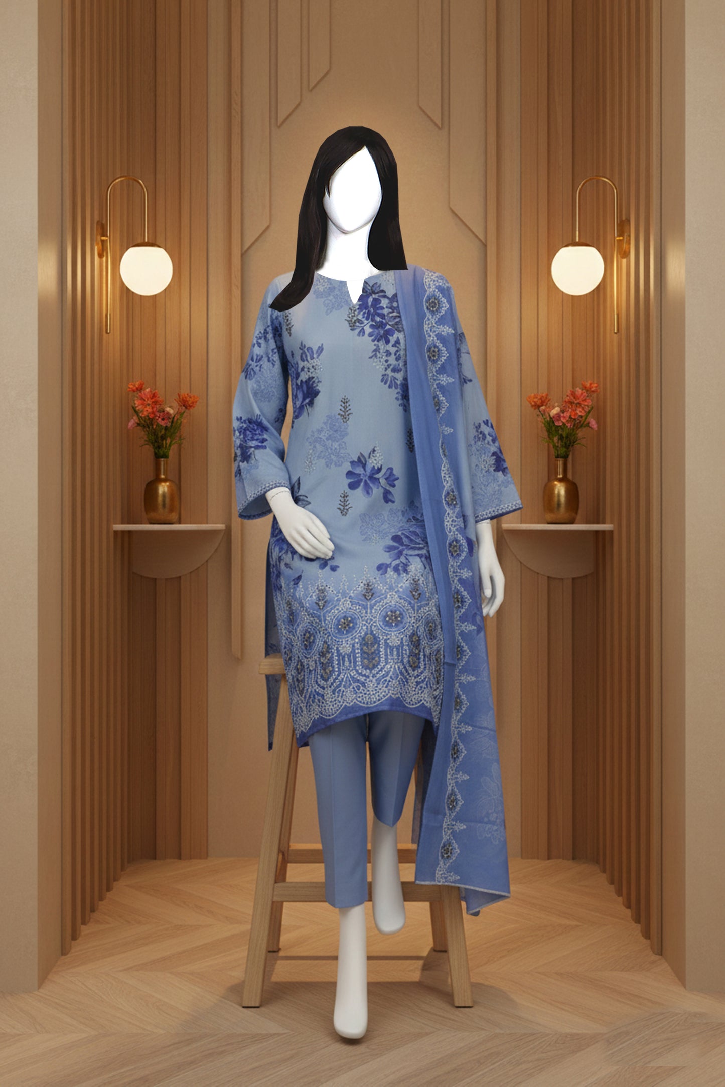 Embroidered Lawn Unstitched 3 Piece - 11250202