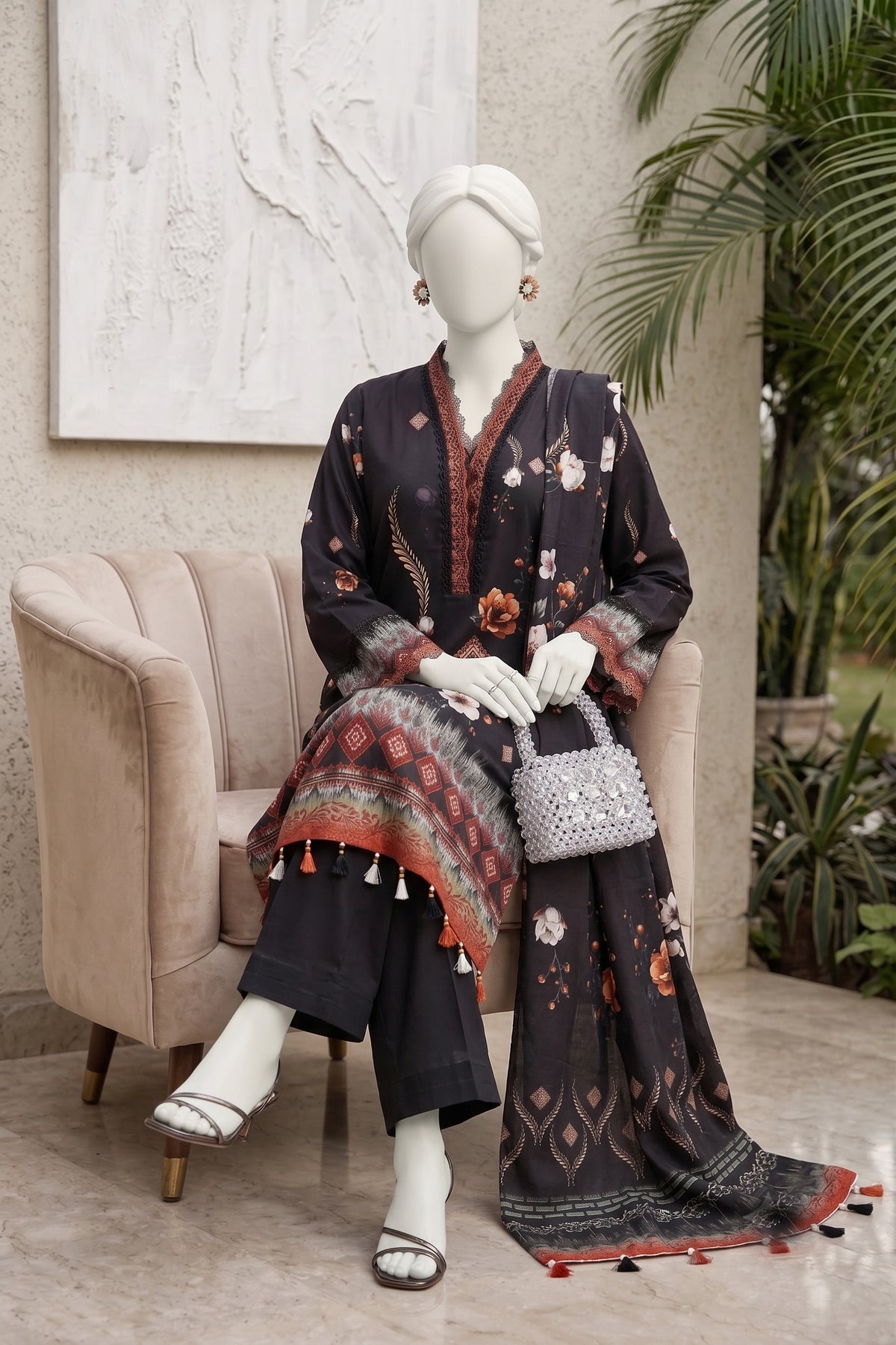 Printed Viscose Unstitched 3 Piece - 12710407