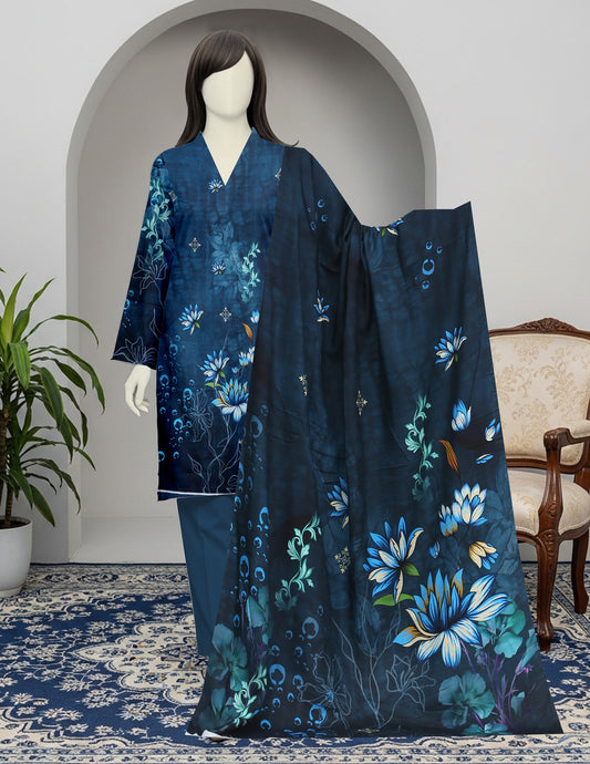 Printed Viscose Unstitched 3 Piece - 12040307