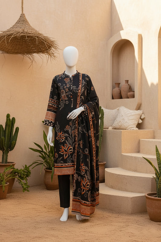 Printed Dhanak Unstitched 3 Piece - 11940506