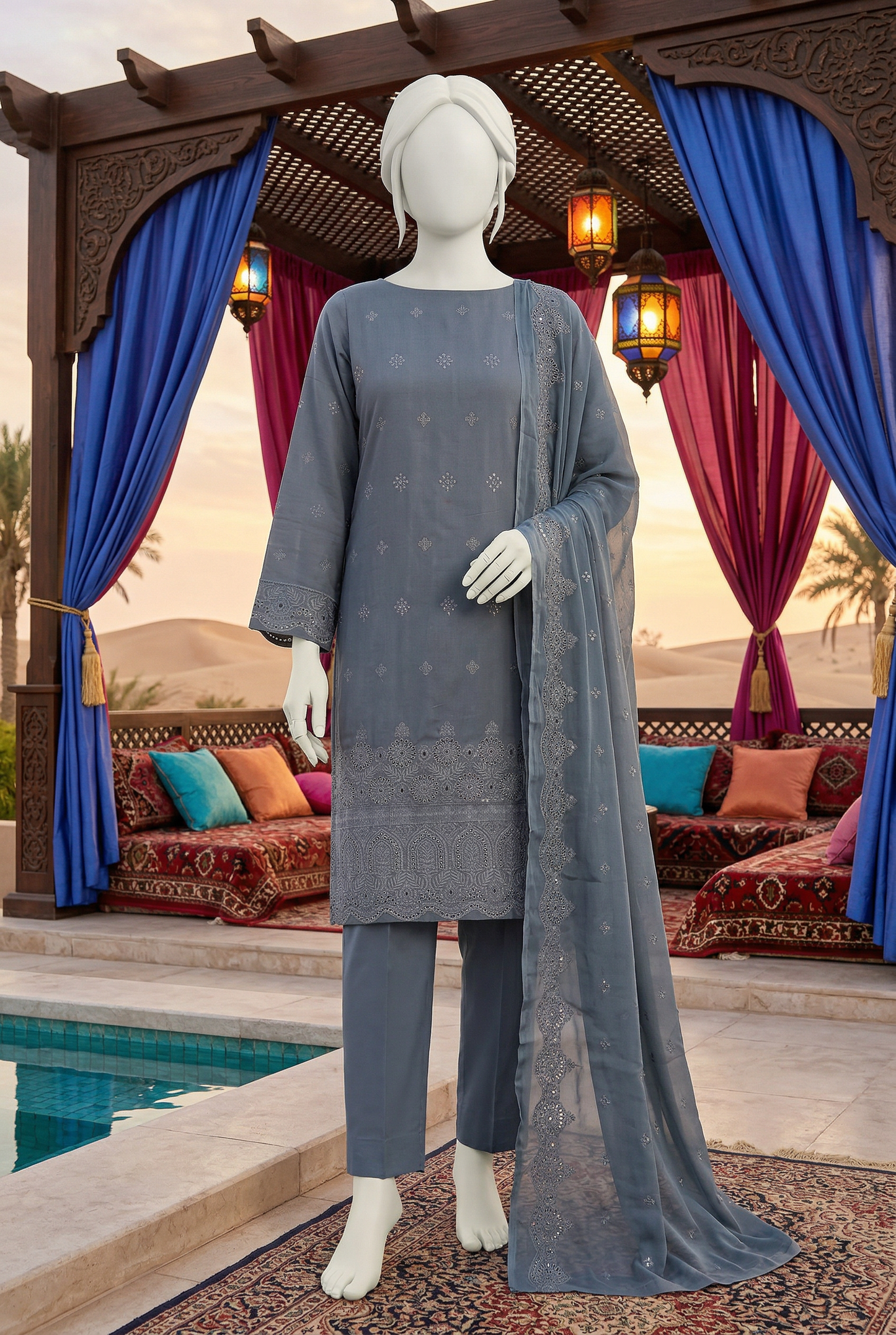 Embroidered Lawn Unstitched 3 Piece - 1126e0105
