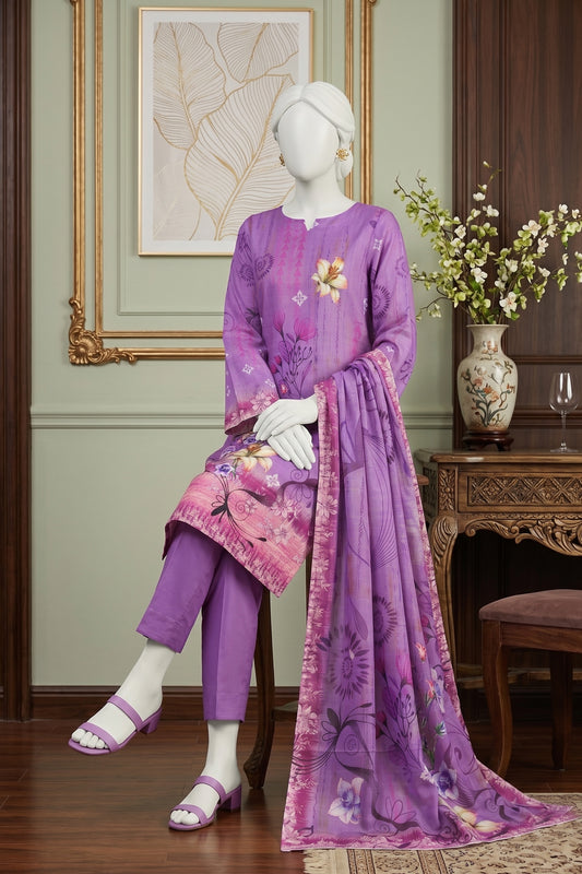 Printed Viscose Unstitched 3 Piece - 12040306