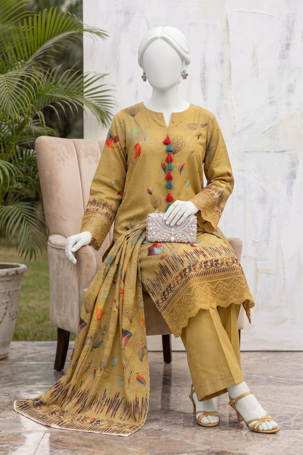 Printed Viscose Unstitched 3 Piece - 12710406