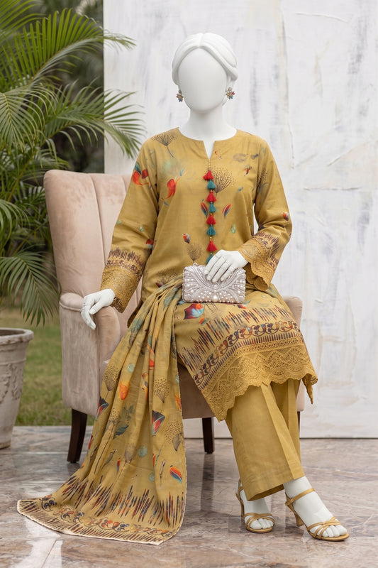 Printed Viscose Unstitched 3 Piece - 12710406