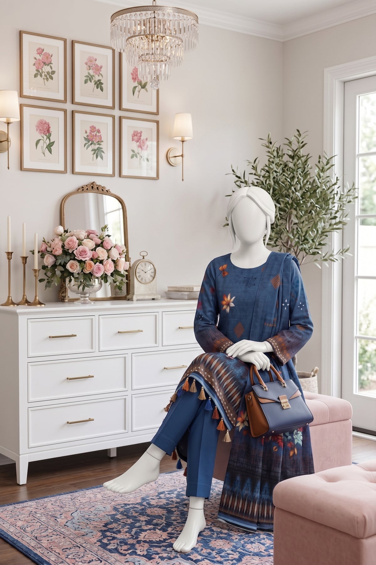Printed Linen Unstitched 3 Piece - 12760306