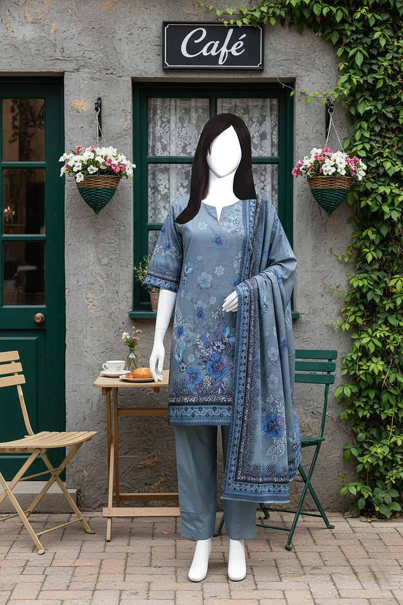 Printed Dhanak Unstitched 3 Piece - 12120110