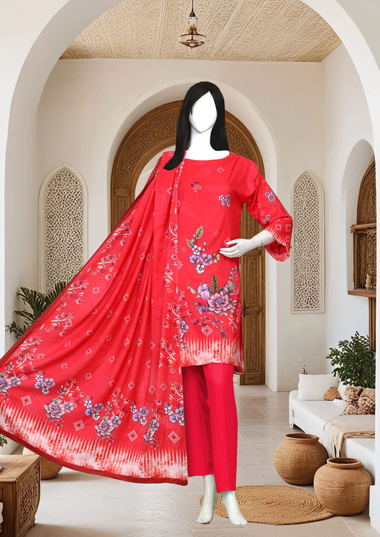 Printed linen Unstitched 3 Piece - 12110206