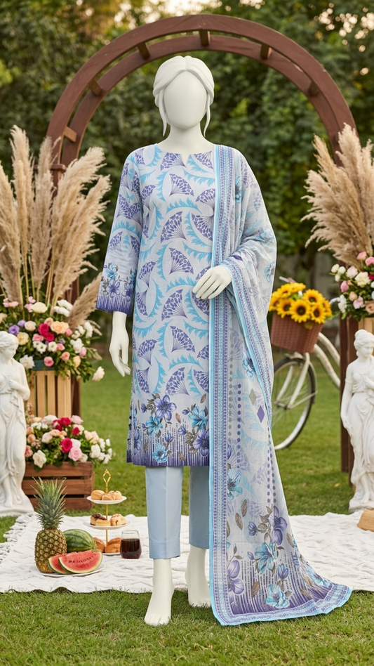 Printed Lawn Unstitched 3 Piece - 12400308