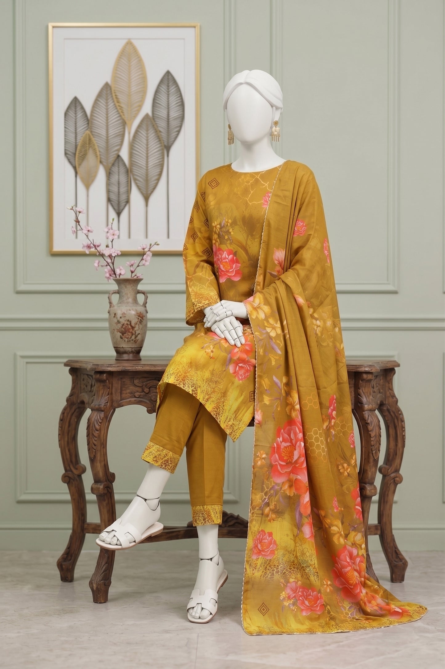 Printed Viscose Unstitched 3 Piece - 12040304