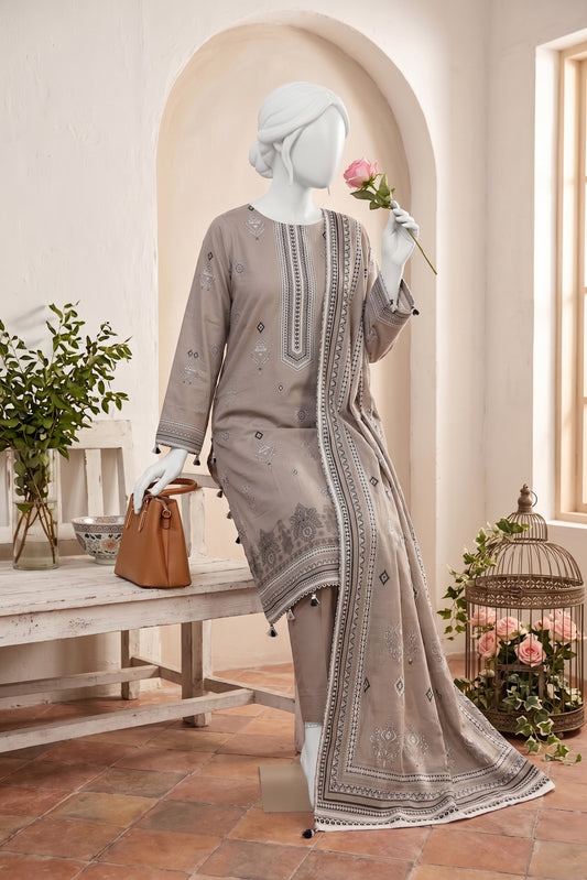 Printed Linen Unstitched 3 Piece - 12760305