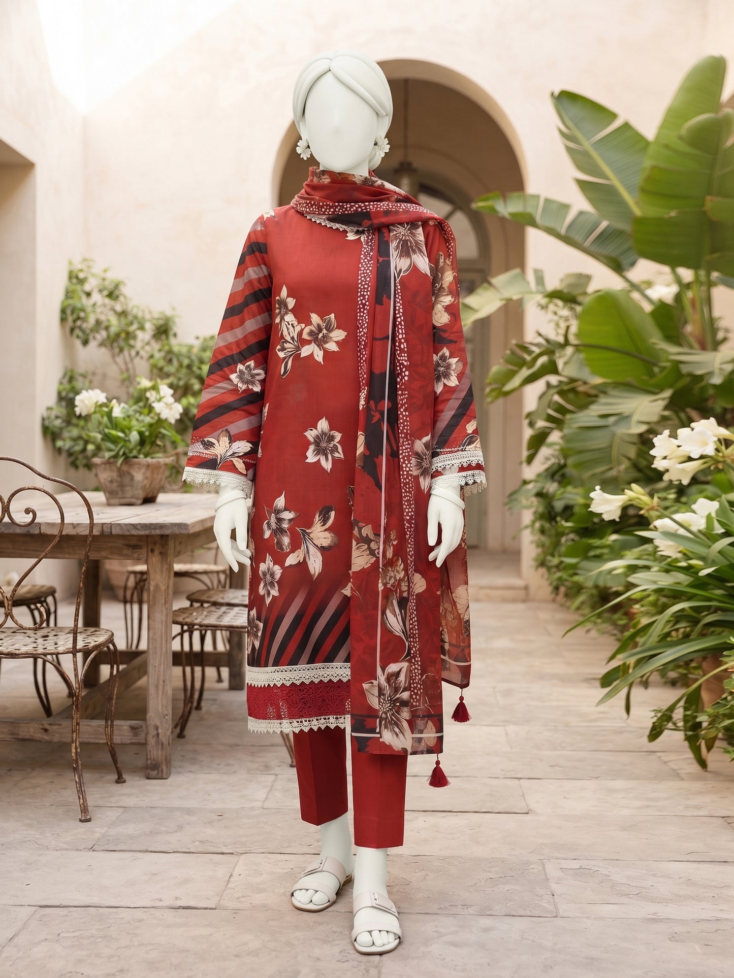 Printed Lilen Unstitched 3 Piece - 12700105