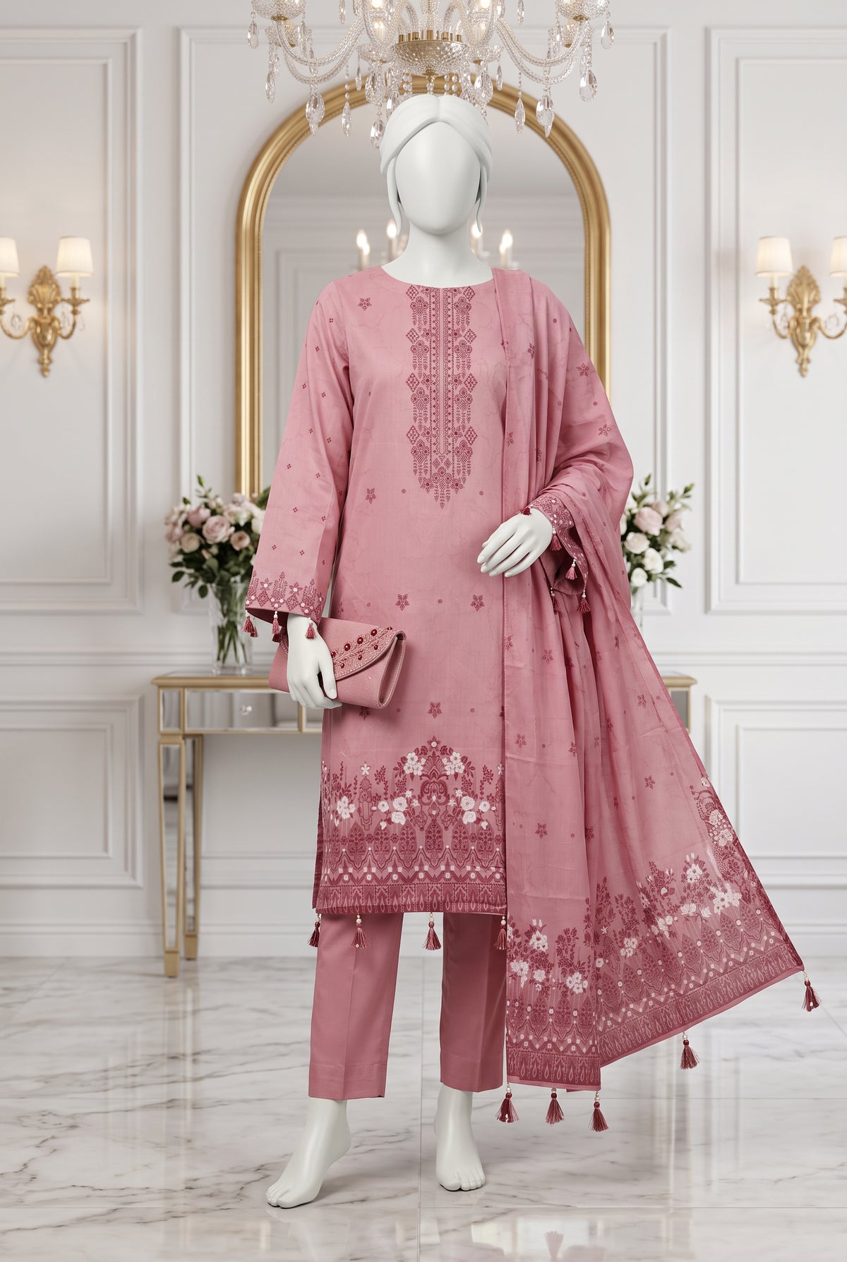Jacquard Printed Viscose Unstitched 3 Piece - 12710101