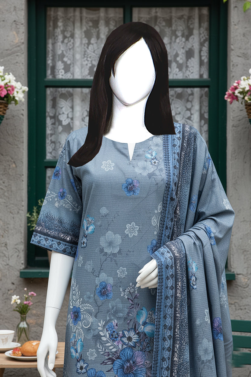 Printed Dhanak Unstitched 3 Piece - 12120110