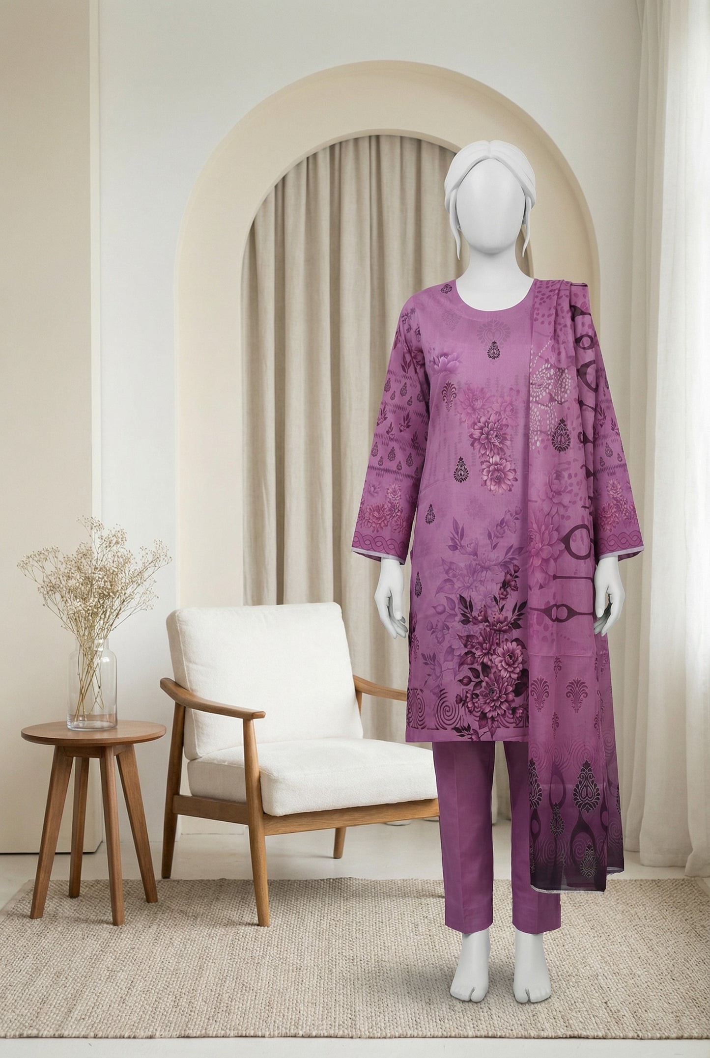 Printed Lawn Unstitched 3 Piece - 124890707