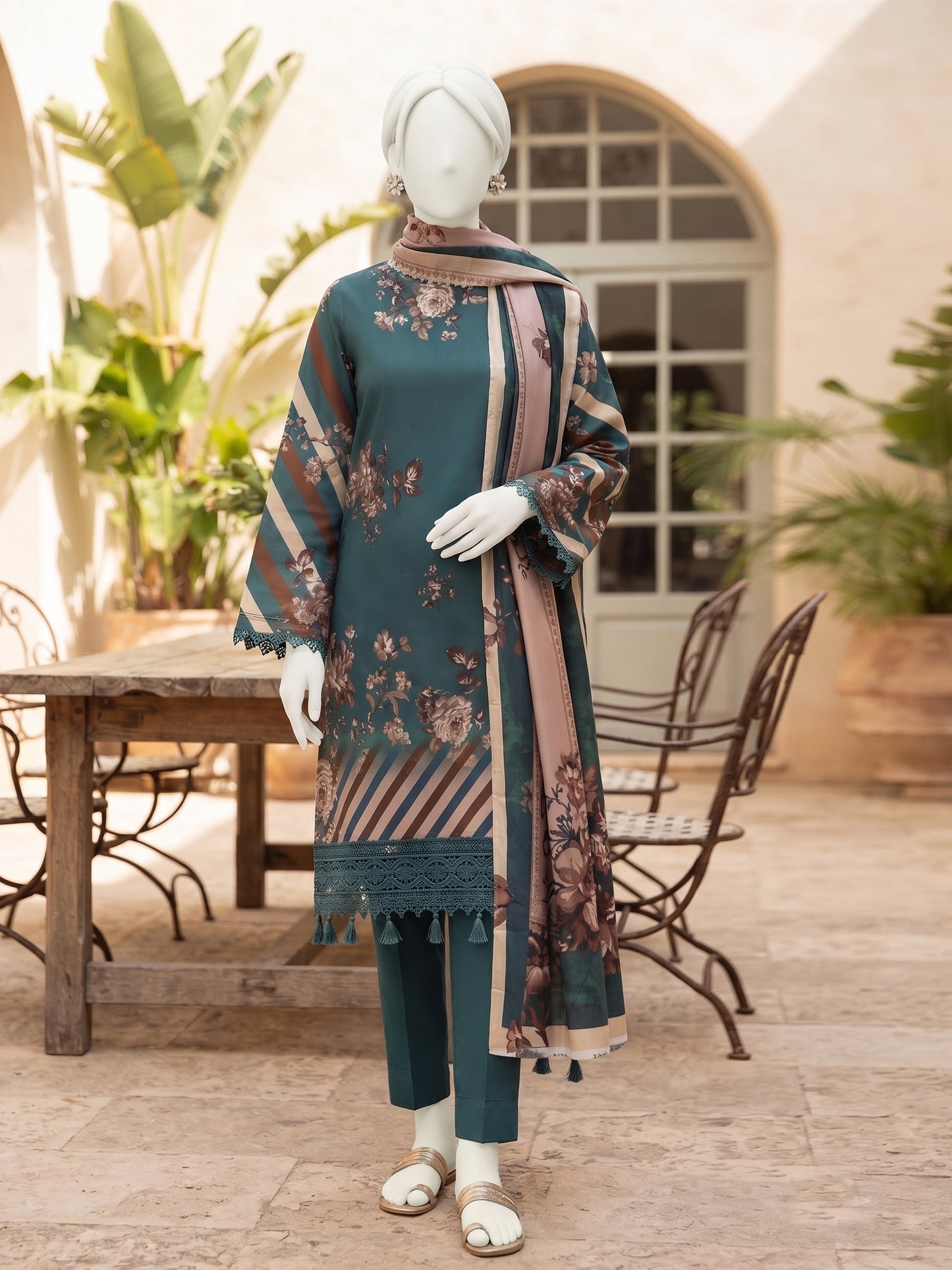 Printed Lilen Unstitched 3 Piece - 12700104