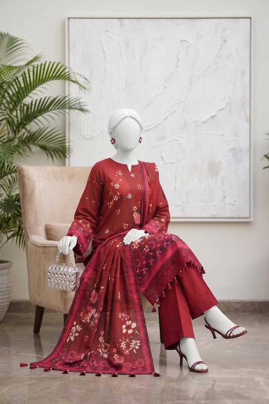 Printed Viscose Unstitched 3 Piece - 12710404