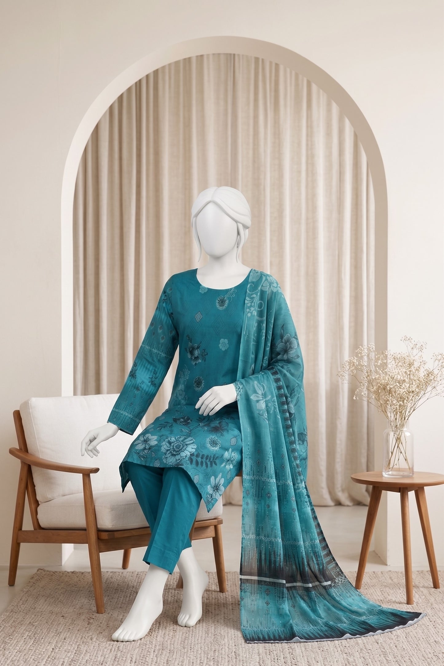Printed Lawn Unstitched 3 Piece - 124890706