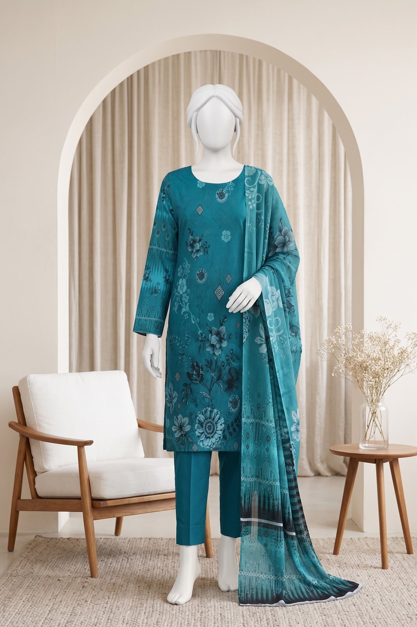 Printed Lawn Unstitched 3 Piece - 124890706