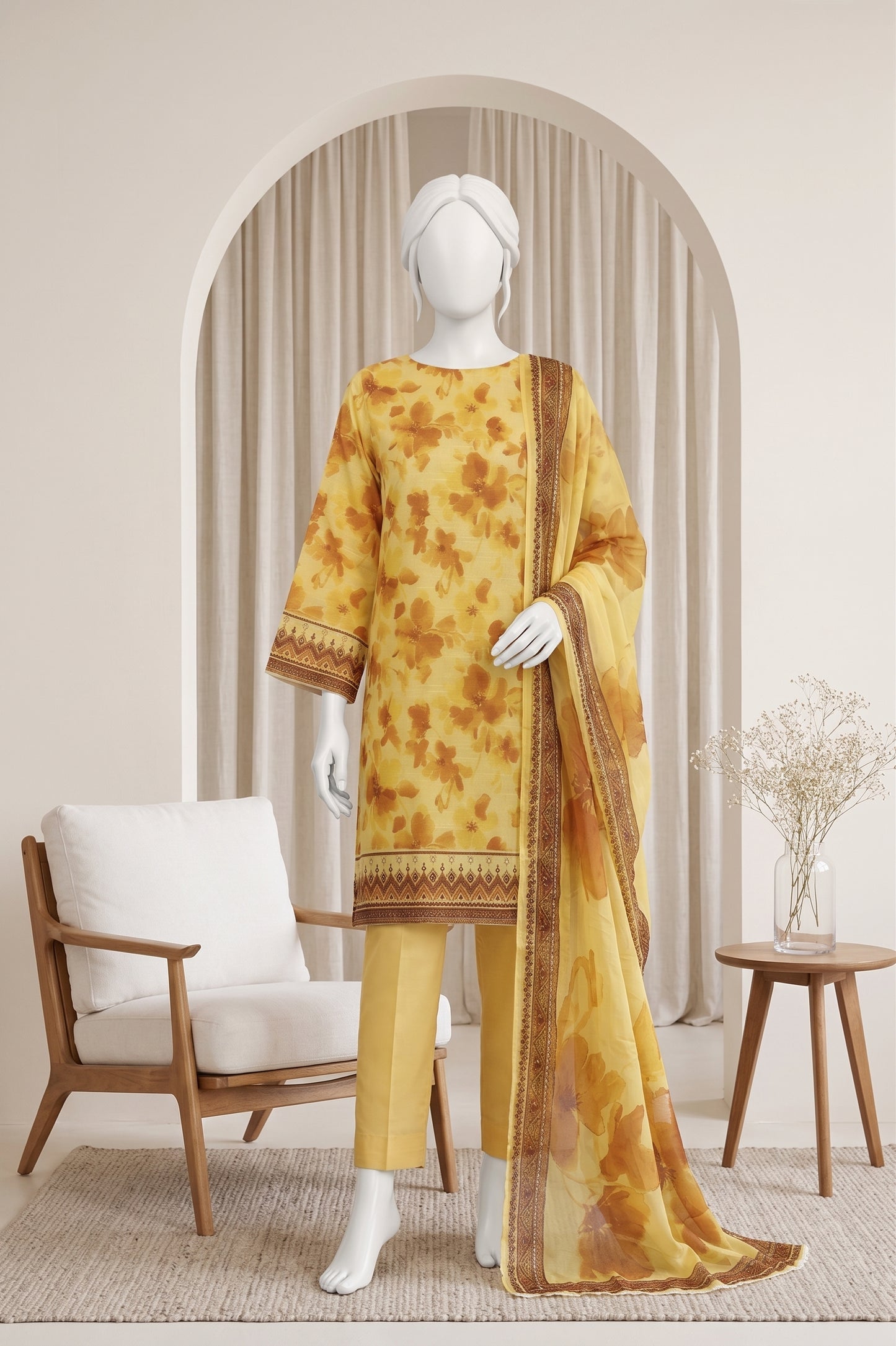 Printed Lawn Unstitched 3 Piece - 12410107