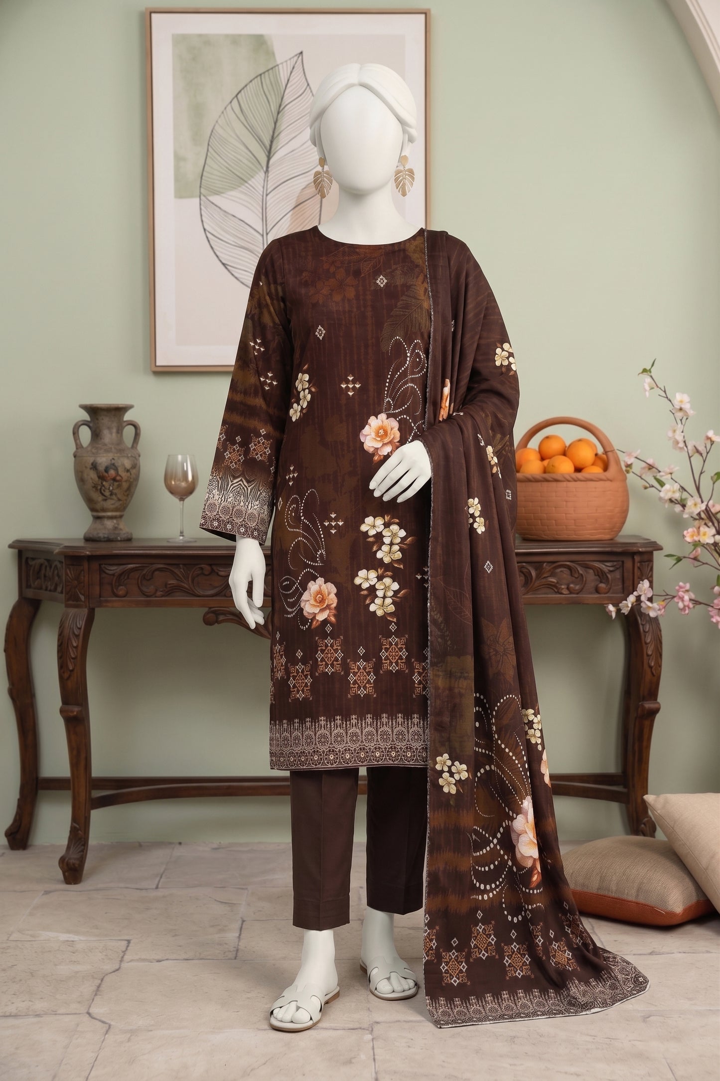 Printed Viscose Unstitched 3 Piece - 12040305