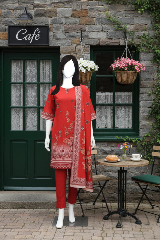 Printed Dhanak Unstitched 3 Piece - 12120104