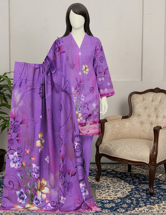 Printed Viscose Unstitched 3 Piece - 12040306