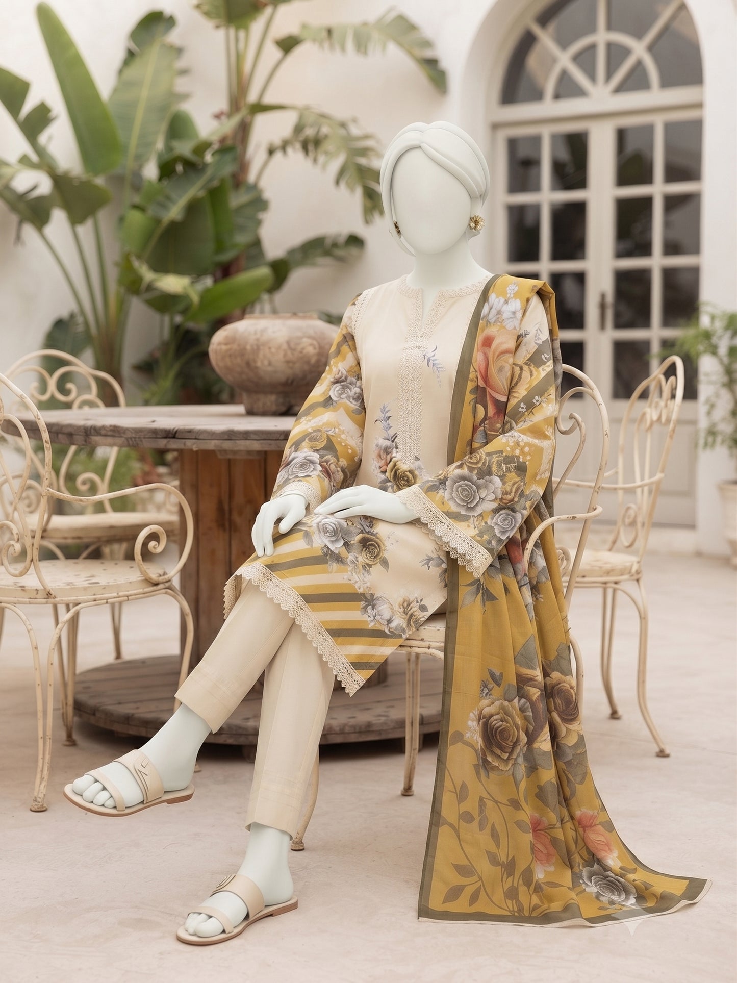 Printed Lilen Unstitched 3 Piece - 12700103