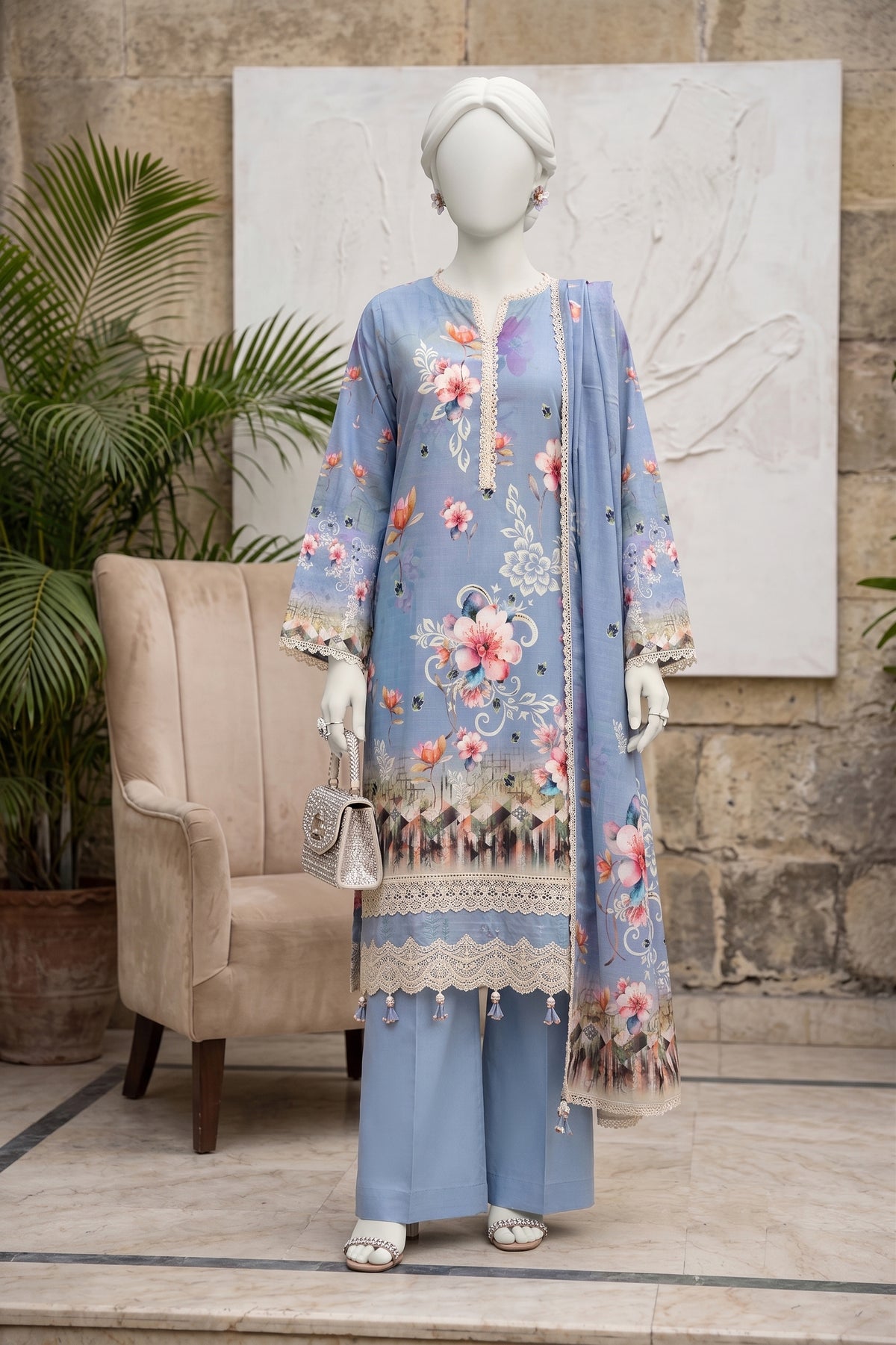 Printed Viscose Unstitched 3 Piece - 12710403