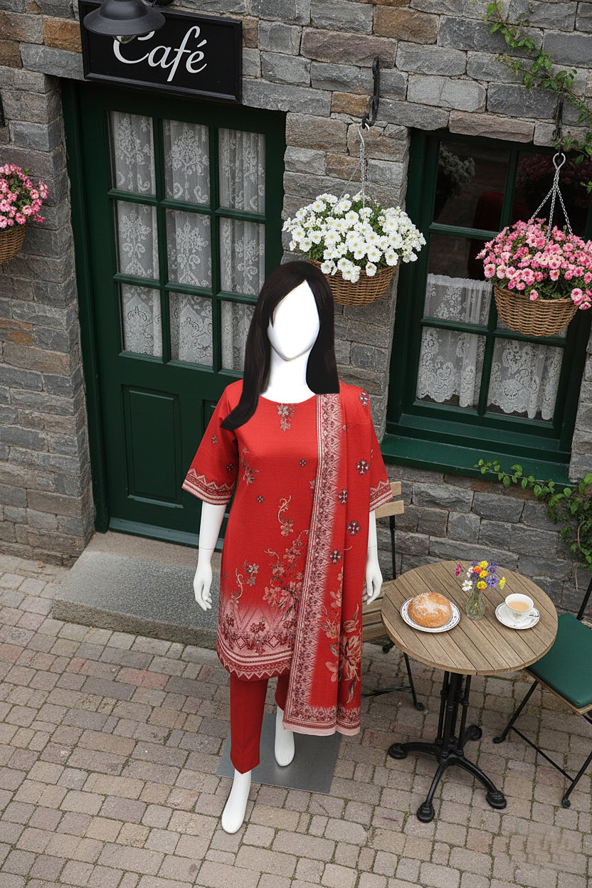 Printed Dhanak Unstitched 3 Piece - 12120104