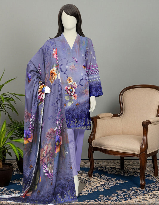 Printed Viscose Unstitched 3 Piece - 12040303