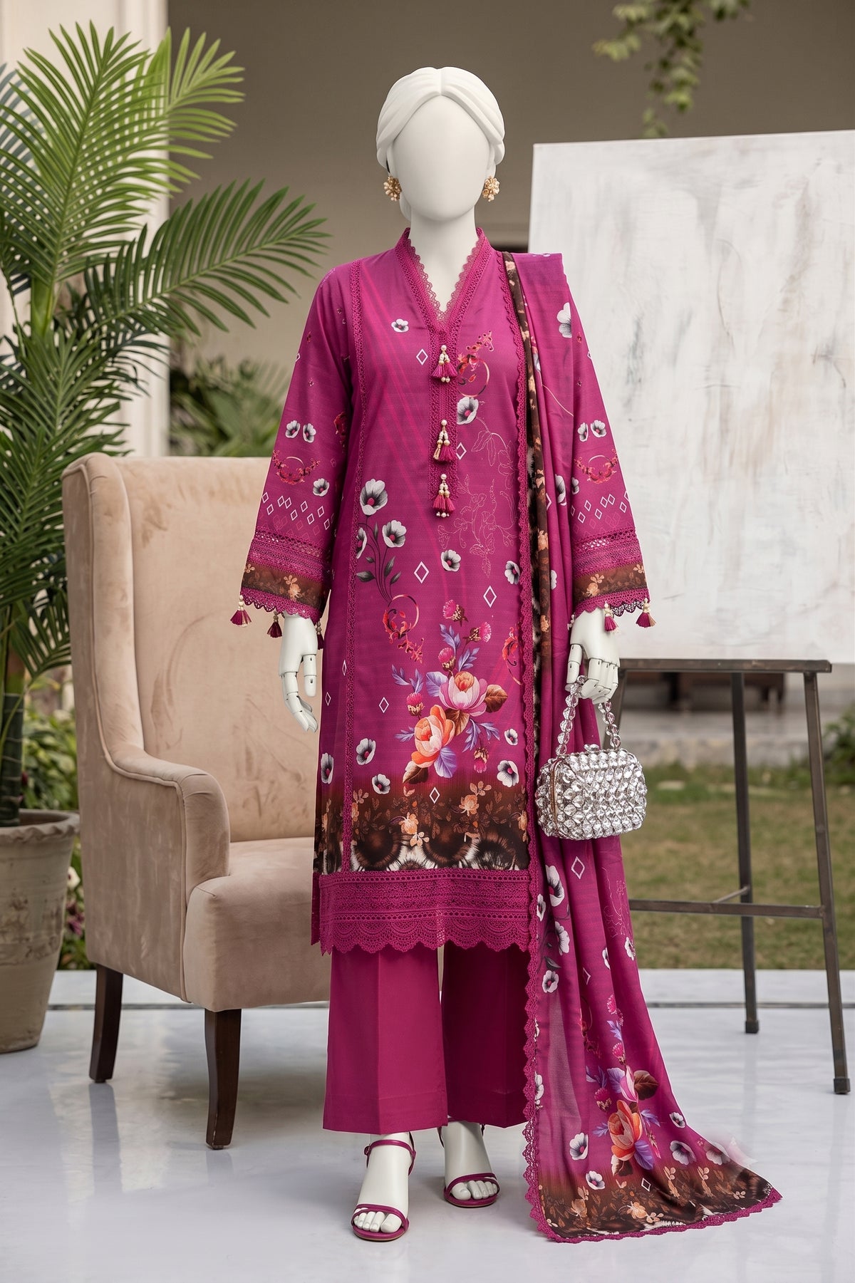 Printed Viscose Unstitched 3 Piece - 12710402