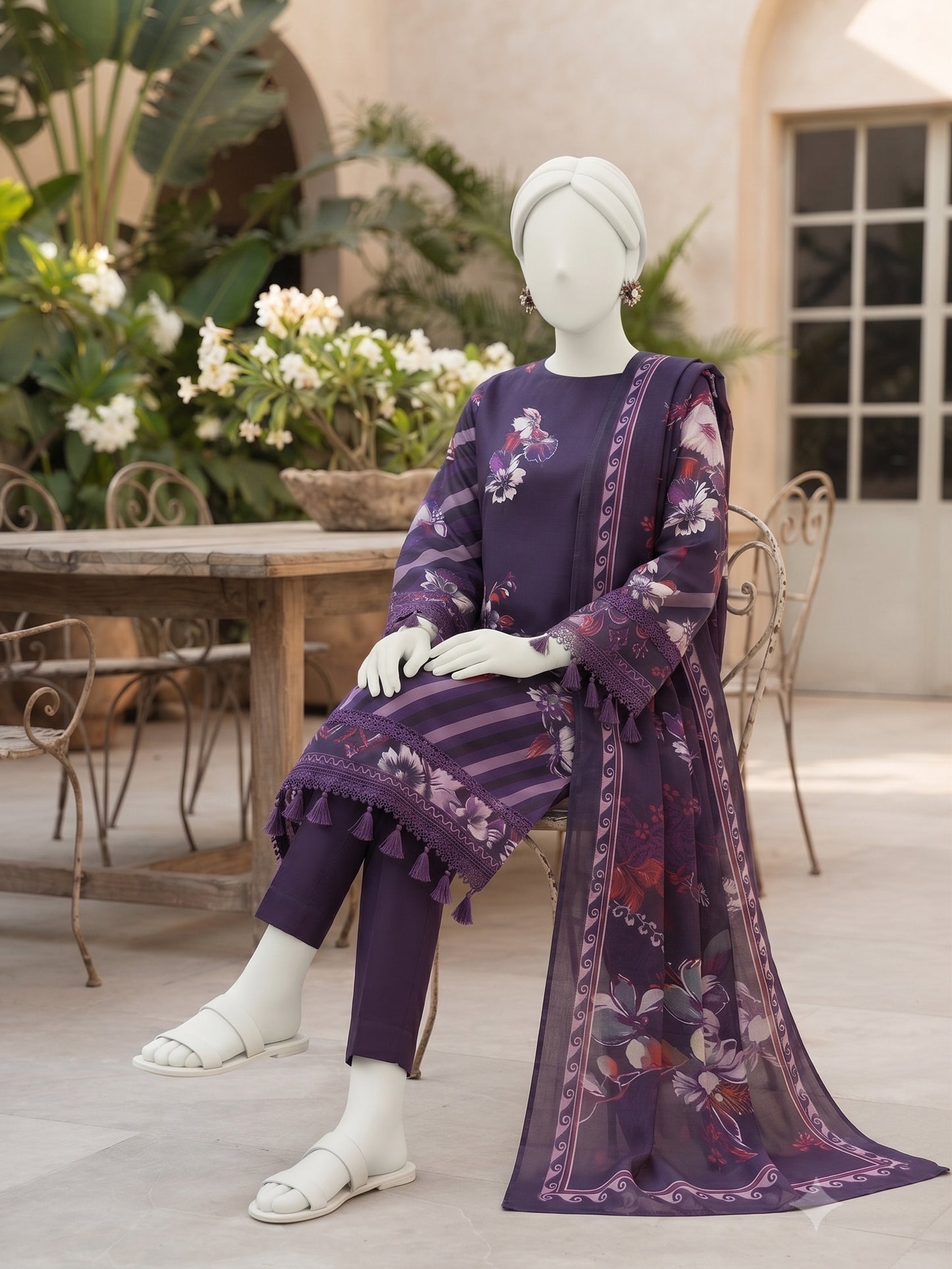 Printed Lilen Unstitched 3 Piece - 12700102
