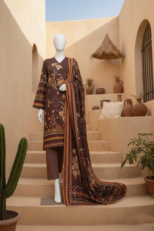 Printed Dhanak Unstitched 3 Piece - 11940504