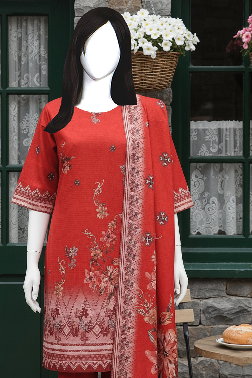 Printed Dhanak Unstitched 3 Piece - 12120104