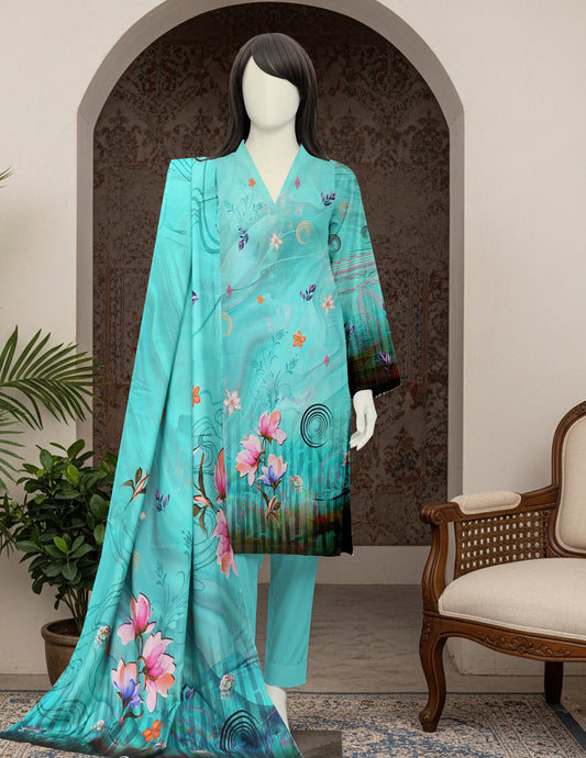 Printed Viscose Unstitched 3 Piece - 12040302