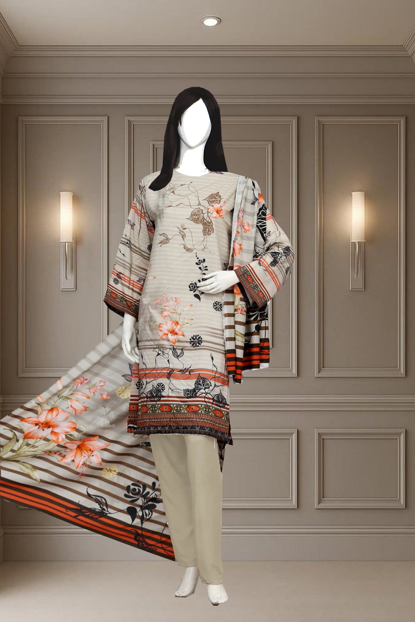 Printed Viscose Unstitched 3 Piece - 11600106