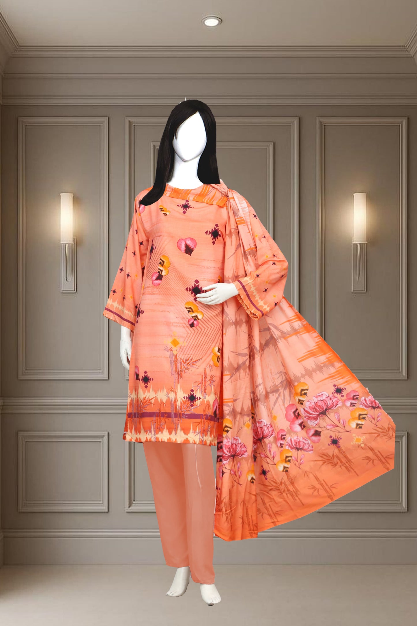 Printed Viscose Unstitched 3 Piece - 11600105