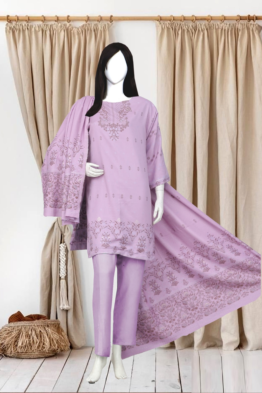 Jayqard karandi Unstitched 3 Piece - 1203d0405