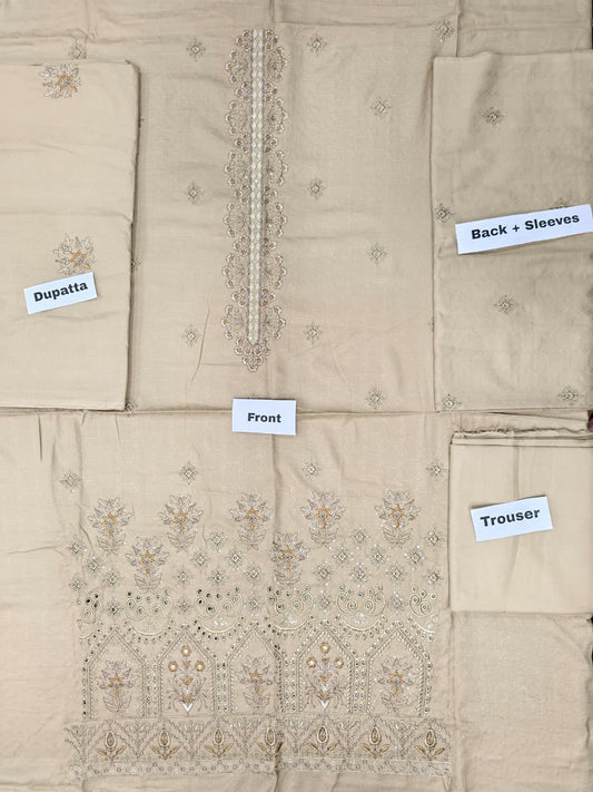 Embroidered Dhanak Unstitched 3 Piece