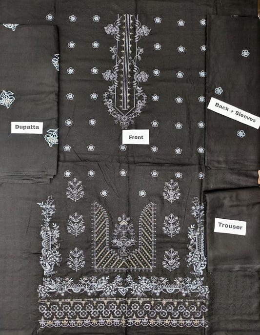 Embroidered Dhanak Unstitched 3 Piece