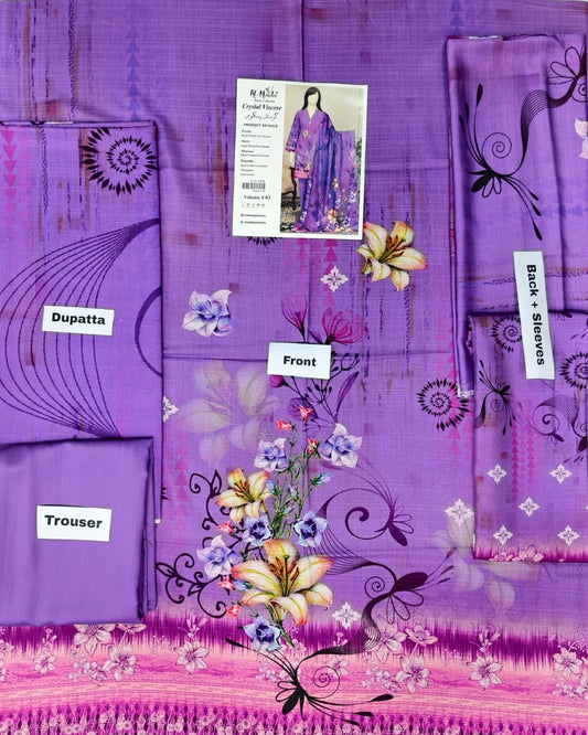 Printed Viscose Unstitched 3 Piece - 12040306