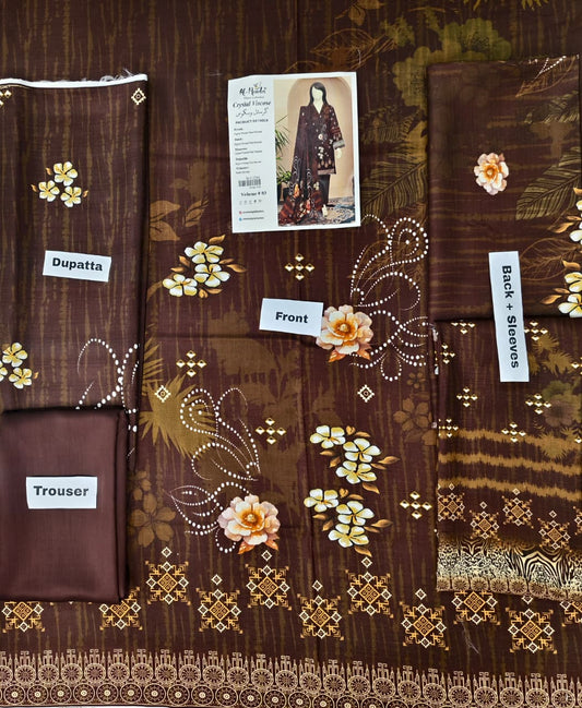 Printed Viscose Unstitched 3 Piece - 12040305