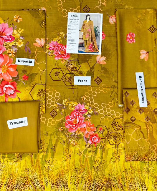 Printed Viscose Unstitched 3 Piece - 12040304