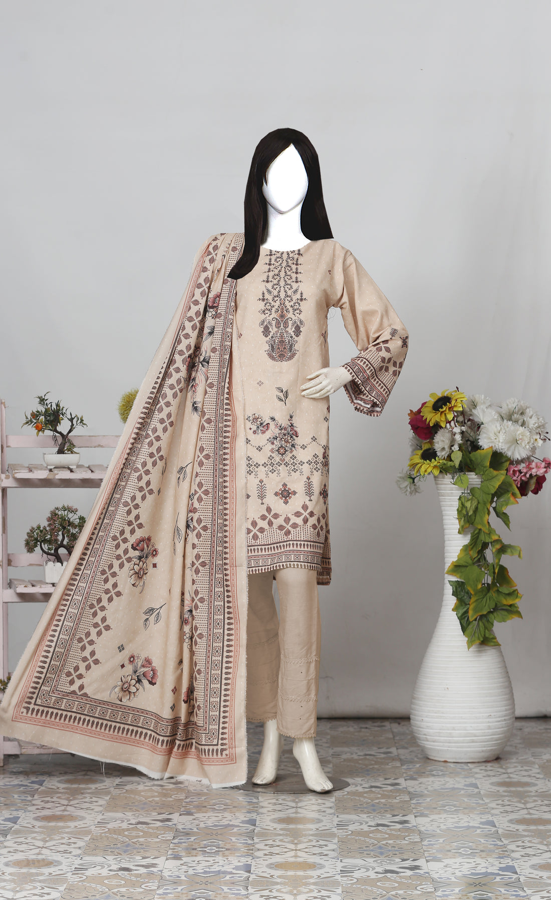Printed Karandi Unstitched 3 Piece - 7101084 – Almaida