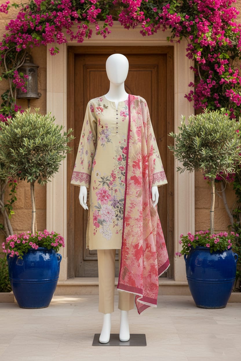 Printed Lawn Unstitched 3 Piece - 12020202