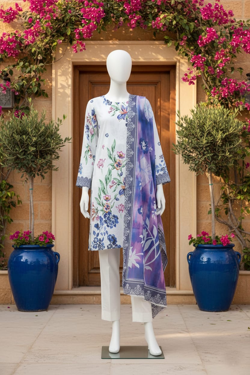 Printed Lawn Unstitched 3 Piece - 12020203