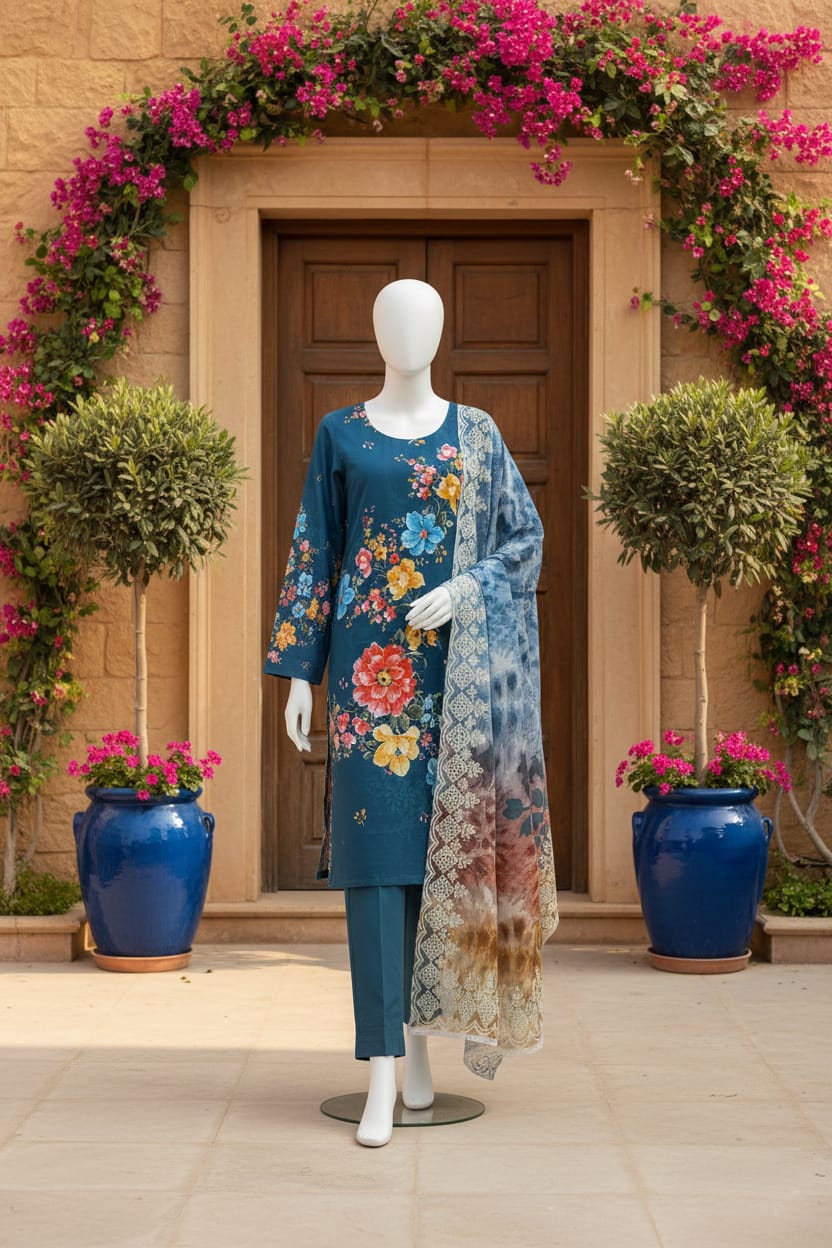 Printed Lawn Unstitched 3 Piece - 12020211