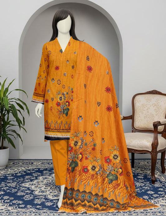 Premium Fancy Viscose Unstitched 3 Piece - 12070108