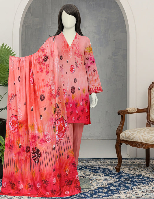 Printed linen Unstitched 3 Piece - 12050110