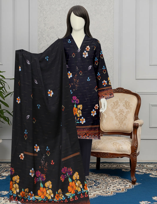 Premium Fancy Viscose Unstitched 3 Piece - 12070106